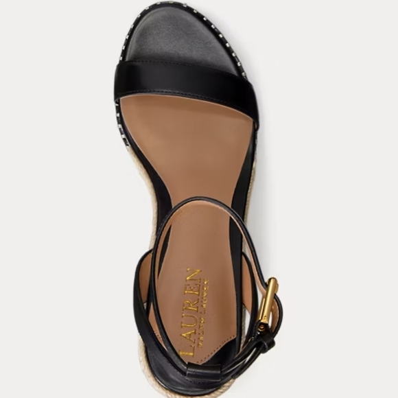 LAUREN Ralph LAUREN Hilarie Burnished Leather Espadrille - Picture 2 of 12